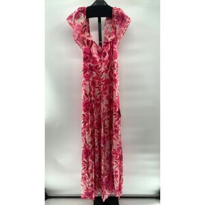 Lulu's Vibrant Pink Floral Maxi Dress
